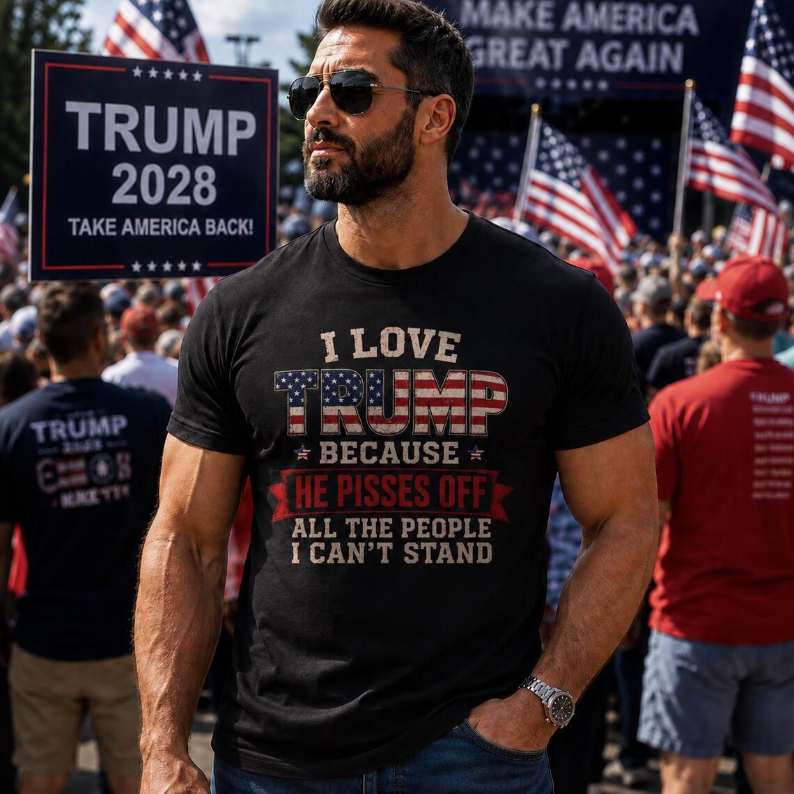 I Love Trump | Funny Trump Supporter Tee | Unisex T-Shirt