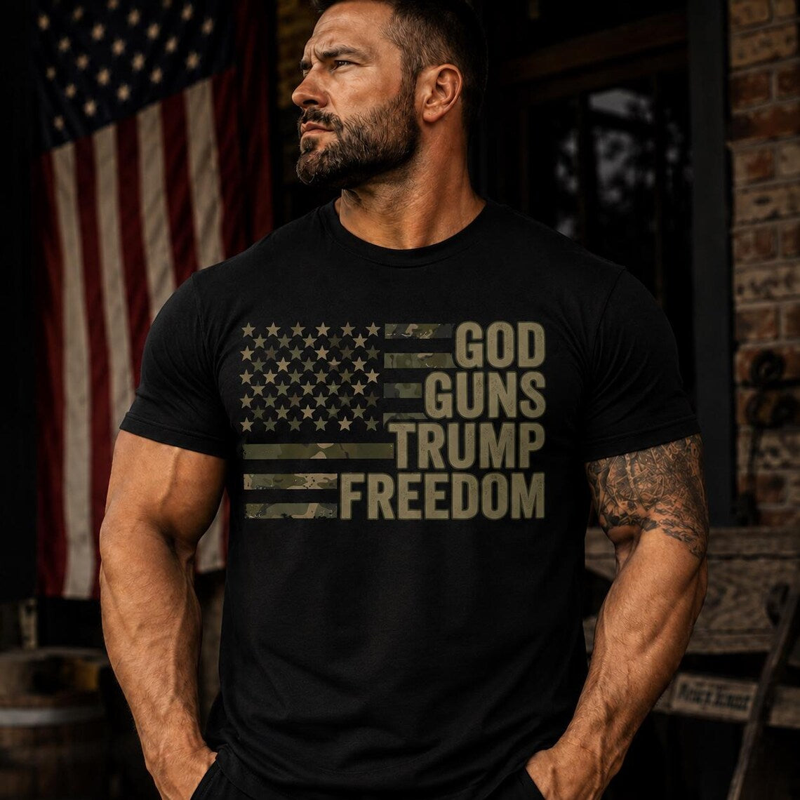 God, Guns, Trump, Freedom | 2A Conservative | Unisex T-Shirt