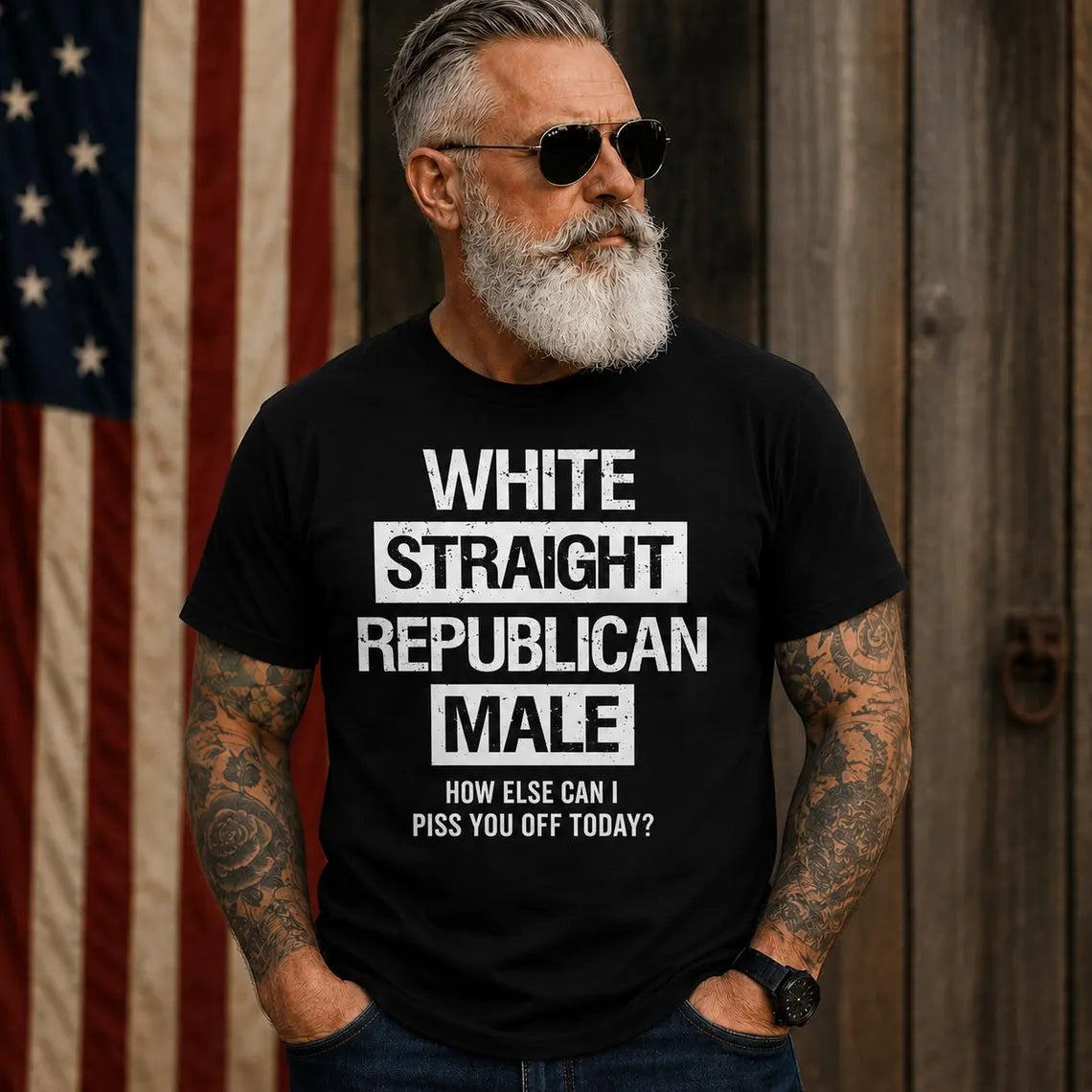White Straight Republican Male | Patriotic Conservative Tee | Unisex T-Shirt