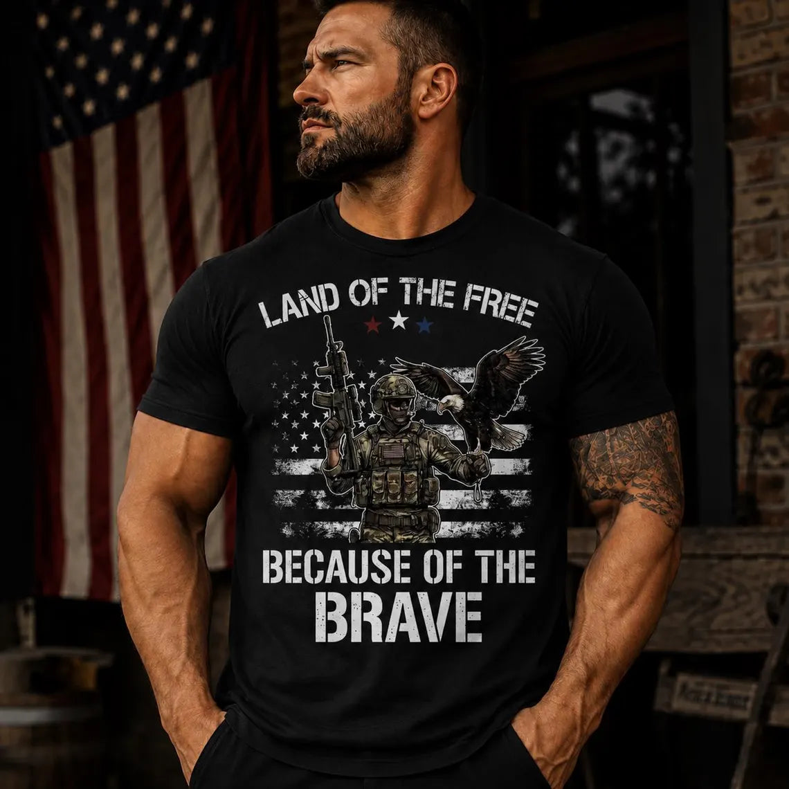 Land Of The Free | Military Tribute Tee | Unisex T-Shirt