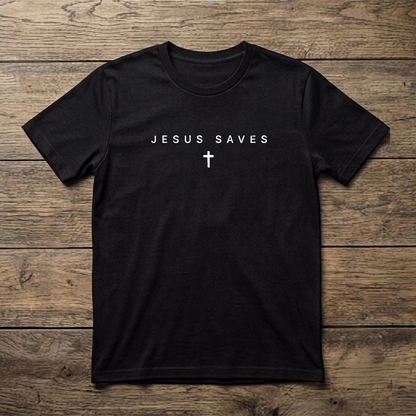 Minimalist Jesus Saves | Christian Cross Tee | Unisex T-Shirt