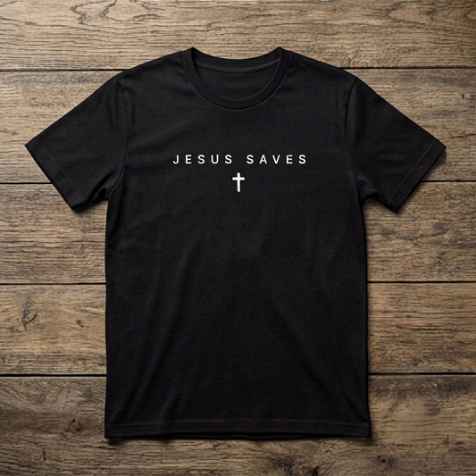 Minimalist Jesus Saves | Christian Cross Tee | Unisex T-Shirt