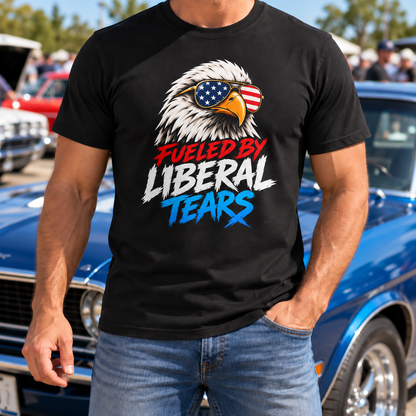 Fueled by Liberal Tears Eagle Shirt in Black, faceless chest close-up