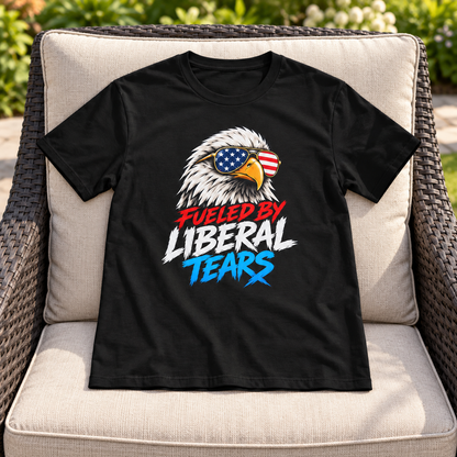 Fueled by Liberal Tears Eagle Shirt in Black, shirt-only lifestyle mockup