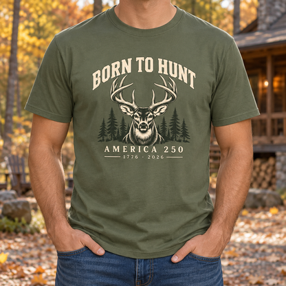 Born to Hunt Shirt — chest close-up