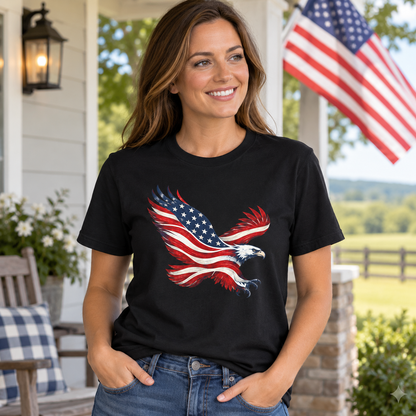 American Flag Eagle in Black, lifestyle photo