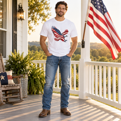 American Flag Eagle in White, full body outfit