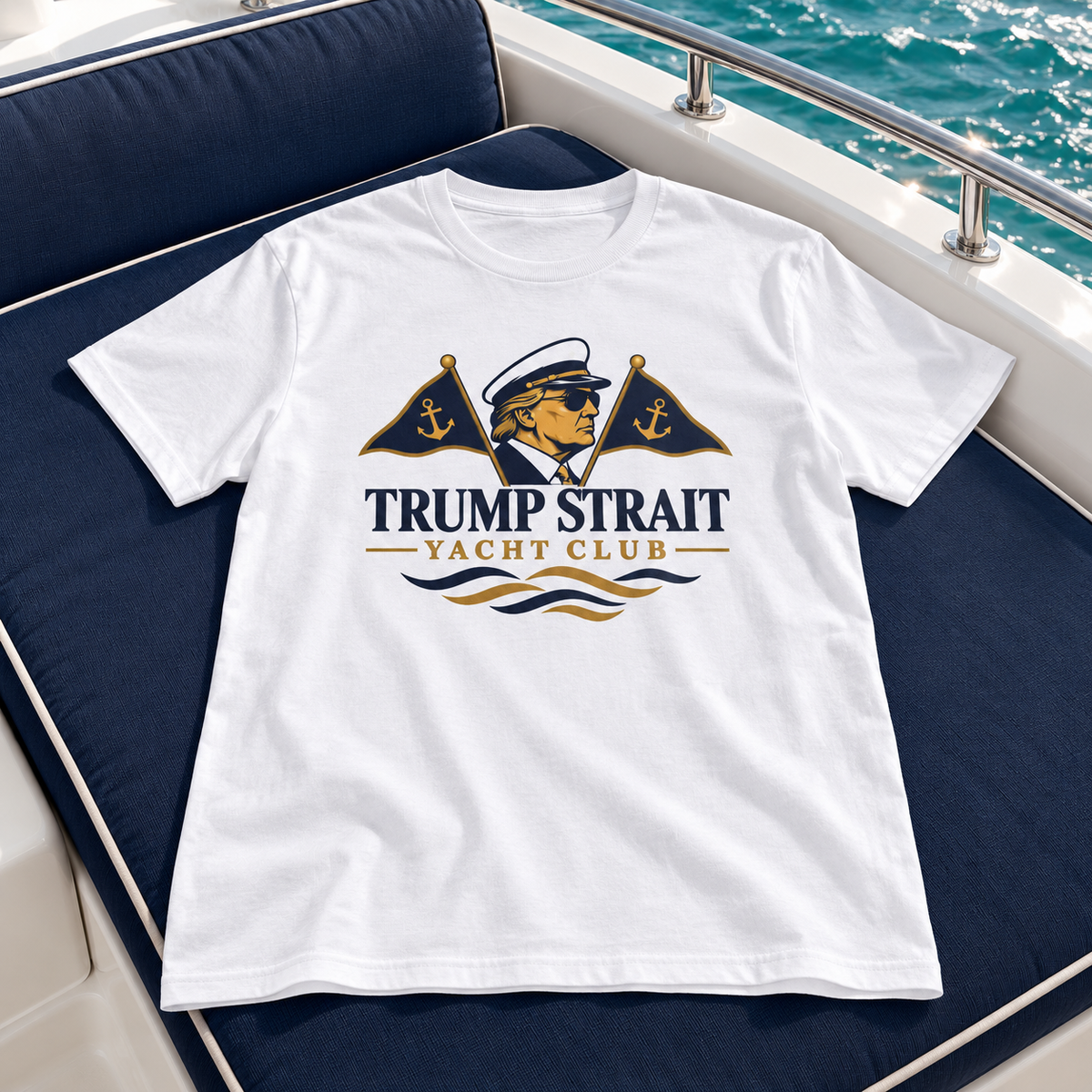 Trump Strait Yacht Club T-shirt lifestyle none mockup