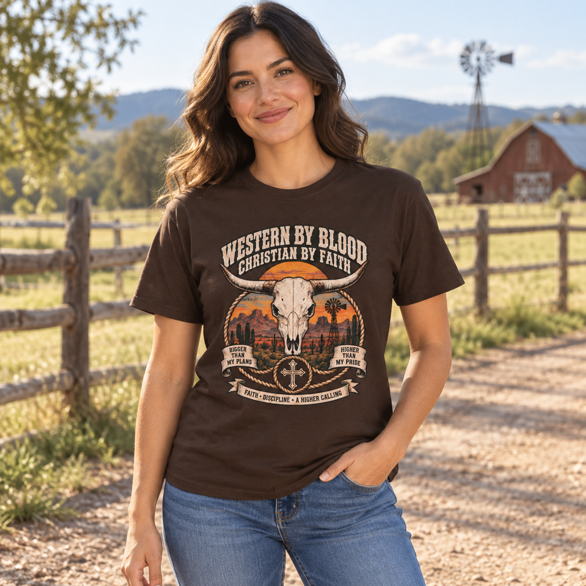 Western by Blood Christian by Faith Shirt — western lifestyle